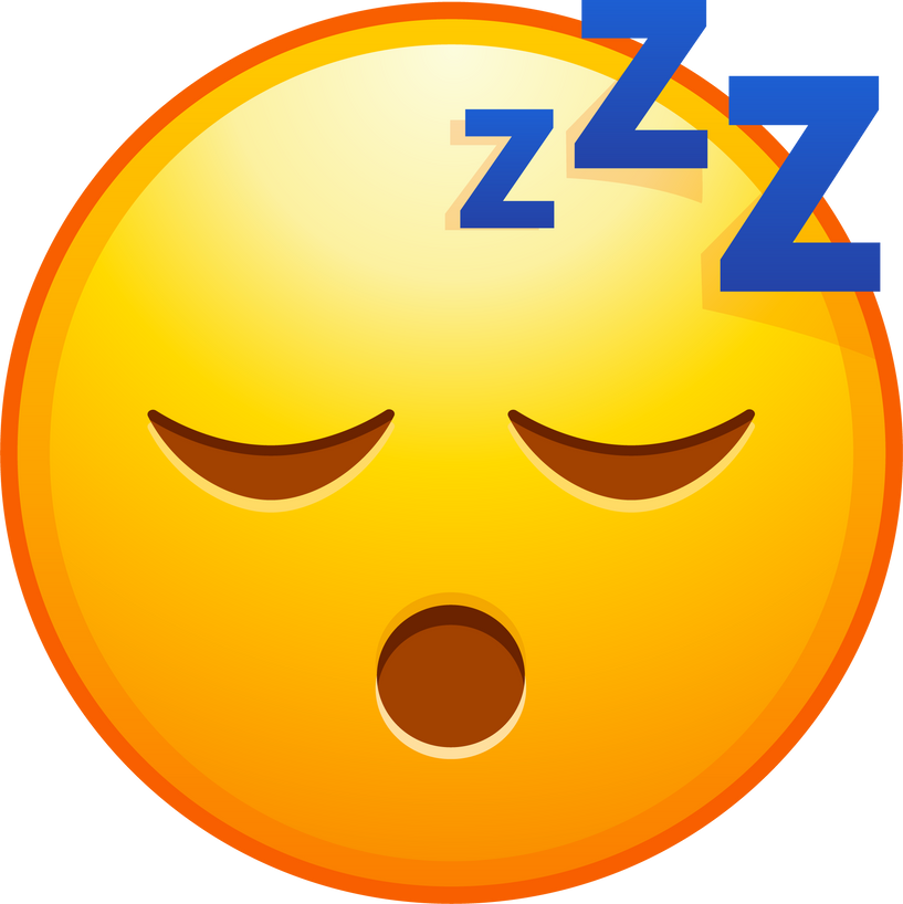 Top quality emoticon. Sleeping emoji. Snoring emoticon, Zzz yellow face with closed eyes. Yellow face emoji. Popular element.